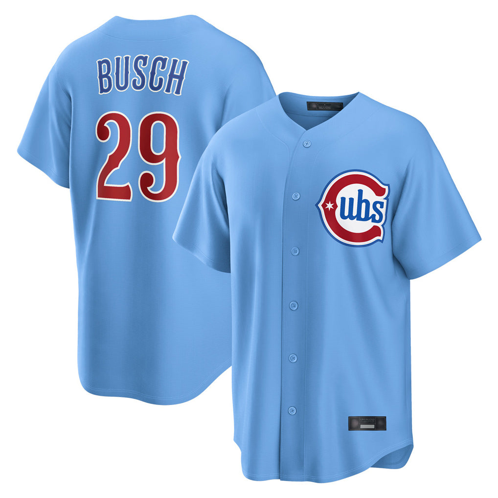 Chicago Cubs #29 Michael Busch Player Light Blue Home Game Stitched Baseball Jersey