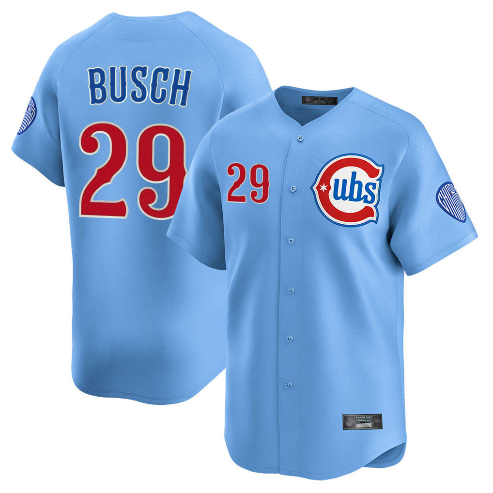 Chicago Cubs #29 Michael Busch Player Light Blue Limited Home Stitched Baseball Jersey