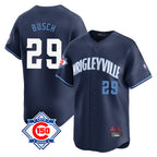 Chicago Cubs #29 Michael Busch Player Navy City Connect 150th Anniversary Limited Home Stitched Baseball Jersey