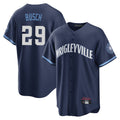 Chicago Cubs #29 Michael Busch Player Navy City Connect Home Game Stitched Baseball Jersey