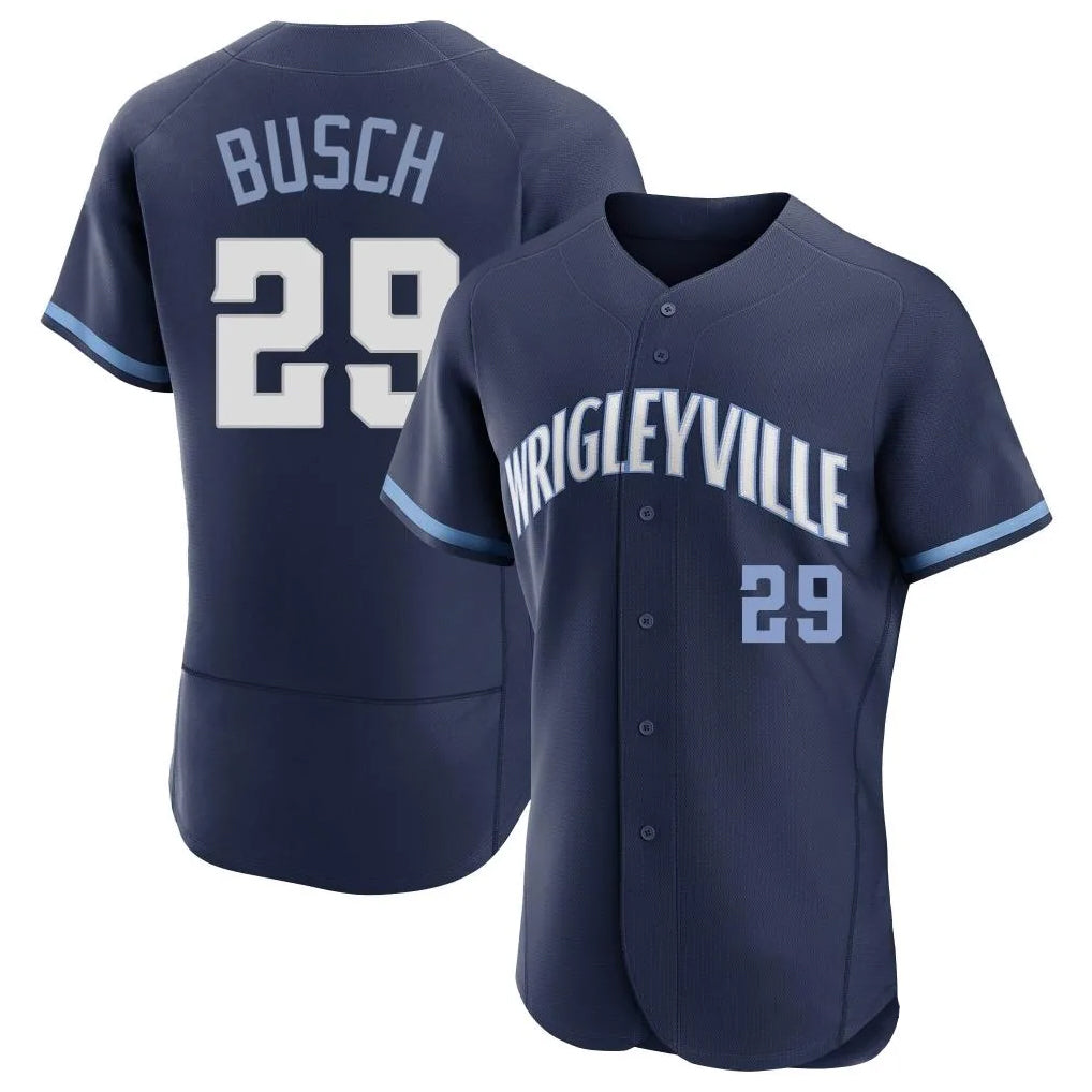Chicago Cubs #29 Michael Busch Player Navy City Connect Limited Elite Home Stitched Baseball Jersey
