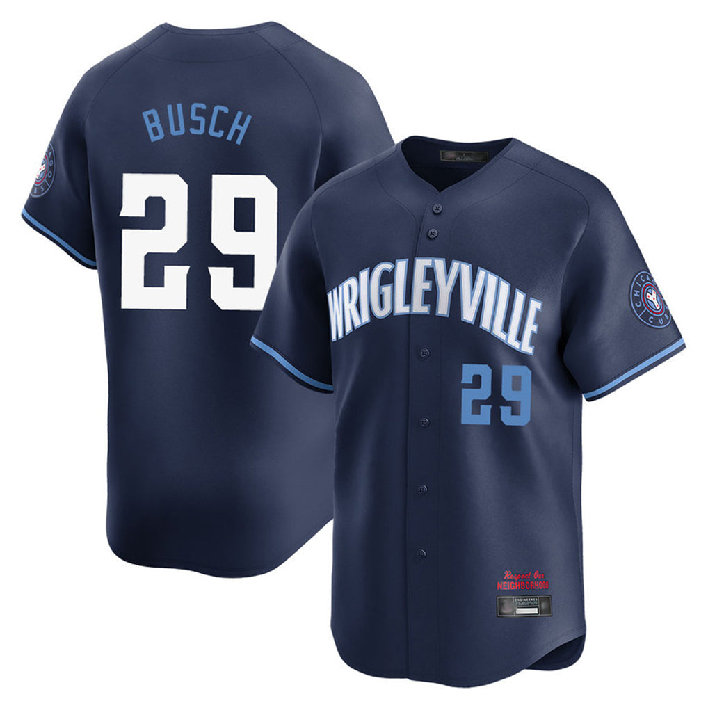 Chicago Cubs #29 Michael Busch Player Navy City Connect Limited Home Stitched Baseball Jersey
