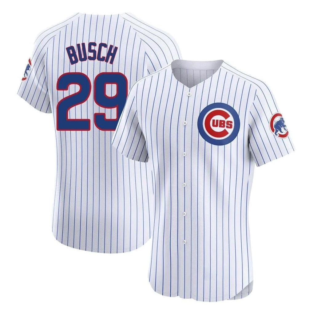 Chicago Cubs #29 Michael Busch Player White Limited Elite Home Game Stitched Baseball Jersey