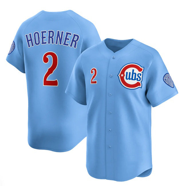 Chicago Cubs #2 Nico Hoerner Blue 2024-25 2nd Alternate Limited Stitched Jersey