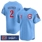 Chicago Cubs #2 Nico Hoerner Blue 'Ryne Sandberg Tribute' Vapor Limited V3 Stitched Jersey