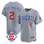 Chicago Cubs #2 Nico Hoerner Player Gray Road 150th Anniversary Limited Home Stitched Baseball Jersey
