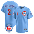 Chicago Cubs #2 Nico Hoerner Player Light Blue 150th Anniversary Limited Home Stitched Baseball Jersey