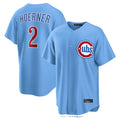 Chicago Cubs #2 Nico Hoerner Player Light Blue Home Game Stitched Baseball Jersey