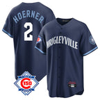 Chicago Cubs #2 Nico Hoerner Player Navy 150th Anniversary City Connect Home Game Stitched Baseball Jersey