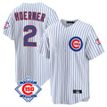 Chicago Cubs #2 Nico Hoerner Player White 150th Anniversary Home Game Stitched Baseball Jersey