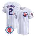 Chicago Cubs #2 Nico Hoerner Player White 150th Anniversary Limited Elite Home Game Stitched Baseball Jersey