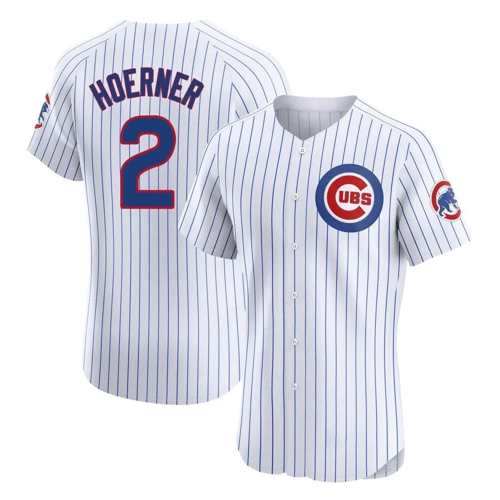 Chicago Cubs #2 Nico Hoerner Player White Limited Elite Home Game Stitched Baseball Jersey
