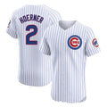 Chicago Cubs #2 Nico Hoerner Player White Limited Elite Home Game Stitched Baseball Jersey