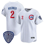 Chicago Cubs #2 Nico Hoerner Player White Pinstripe Vapor Premier Limited Home Stitched Baseball Jersey
