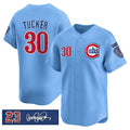 Chicago Cubs #30 Kyle Tucker Blue 'Ryne Sandberg Tribute' Vapor Limited V3 Stitched Baseball Jersey