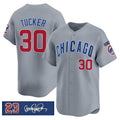 Chicago Cubs #30 Kyle Tucker Gray 'Ryne Sandberg Tribute' Vapor Limited V3 Stitched Baseball Jersey