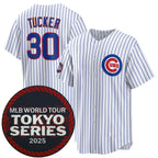 Chicago Cubs #30 Kyle Tucker White 2025 World Tour Tokyo Series Home Stitched Baseball Jersey