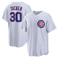 Chicago Cubs #30 Kyle Tucker White Home Replica Player Baseball Jersey