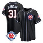 Chicago Cubs #31 Greg Maddux Player Black Fashion Out 150th Anniversary Game Stitched Baseball Jersey