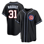 Chicago Cubs #31 Greg Maddux Player Black Fashion Out Game Stitched Baseball Jersey