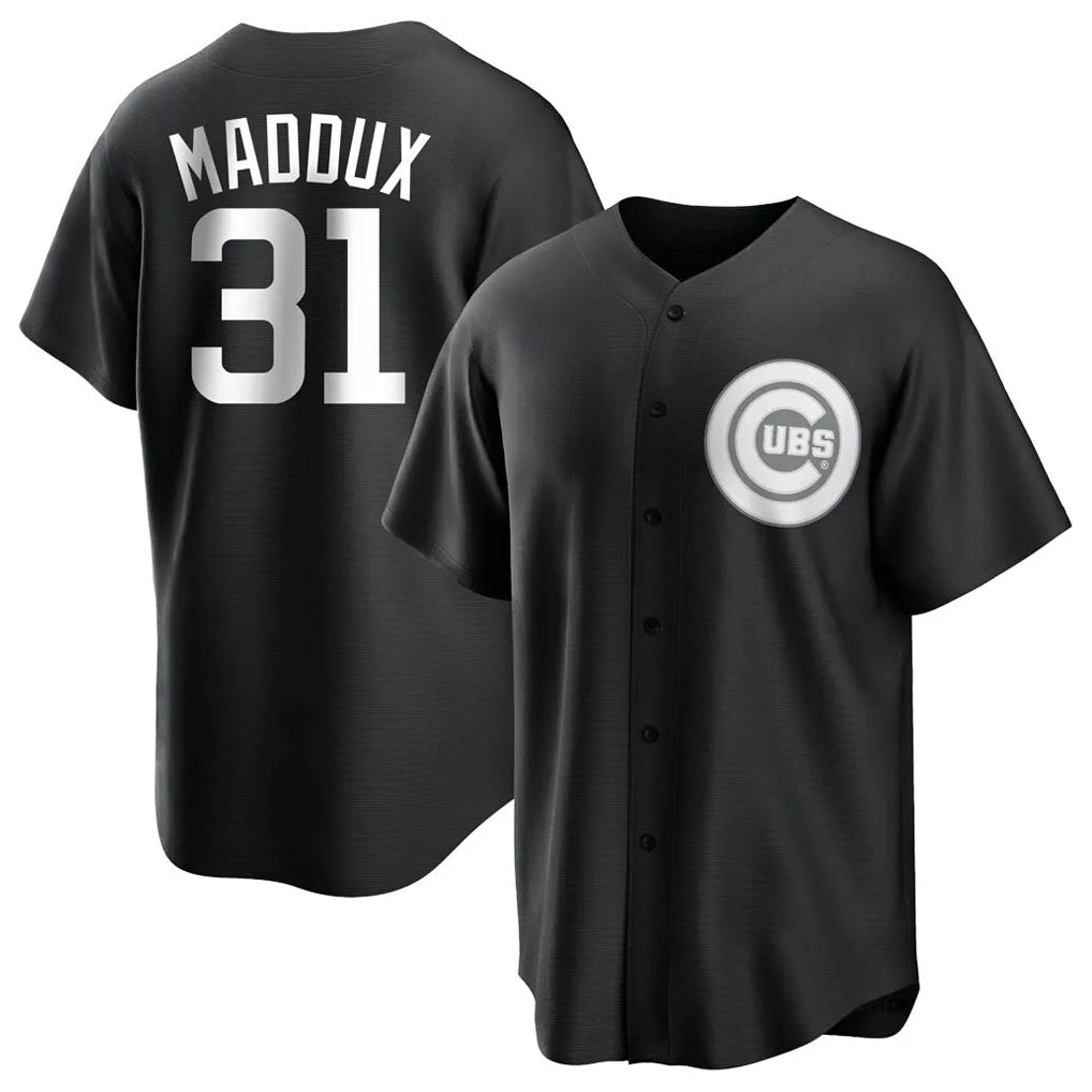 Chicago Cubs #31 Greg Maddux Player Black Game Stitched Baseball Jersey