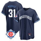 Chicago Cubs #31 Greg Maddux Player Navy 150th Anniversary City Connect Home Game Stitched Baseball Jersey
