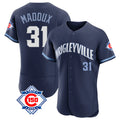 Chicago Cubs #31 Greg Maddux Player Navy City Connect 150th Anniversary Limited Elite Home Stitched Baseball Jersey