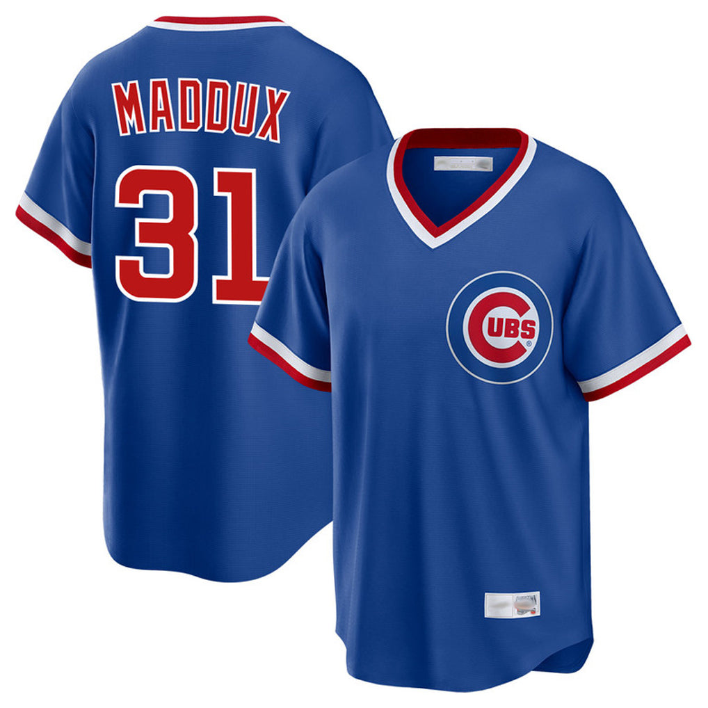 Chicago Cubs #31 Greg Maddux Player Royal Cooperstown Collection Limited Stitched Baseball Jersey
