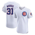 Chicago Cubs #31 Greg Maddux Player White Limited Elite Home Game Stitched Baseball Jersey