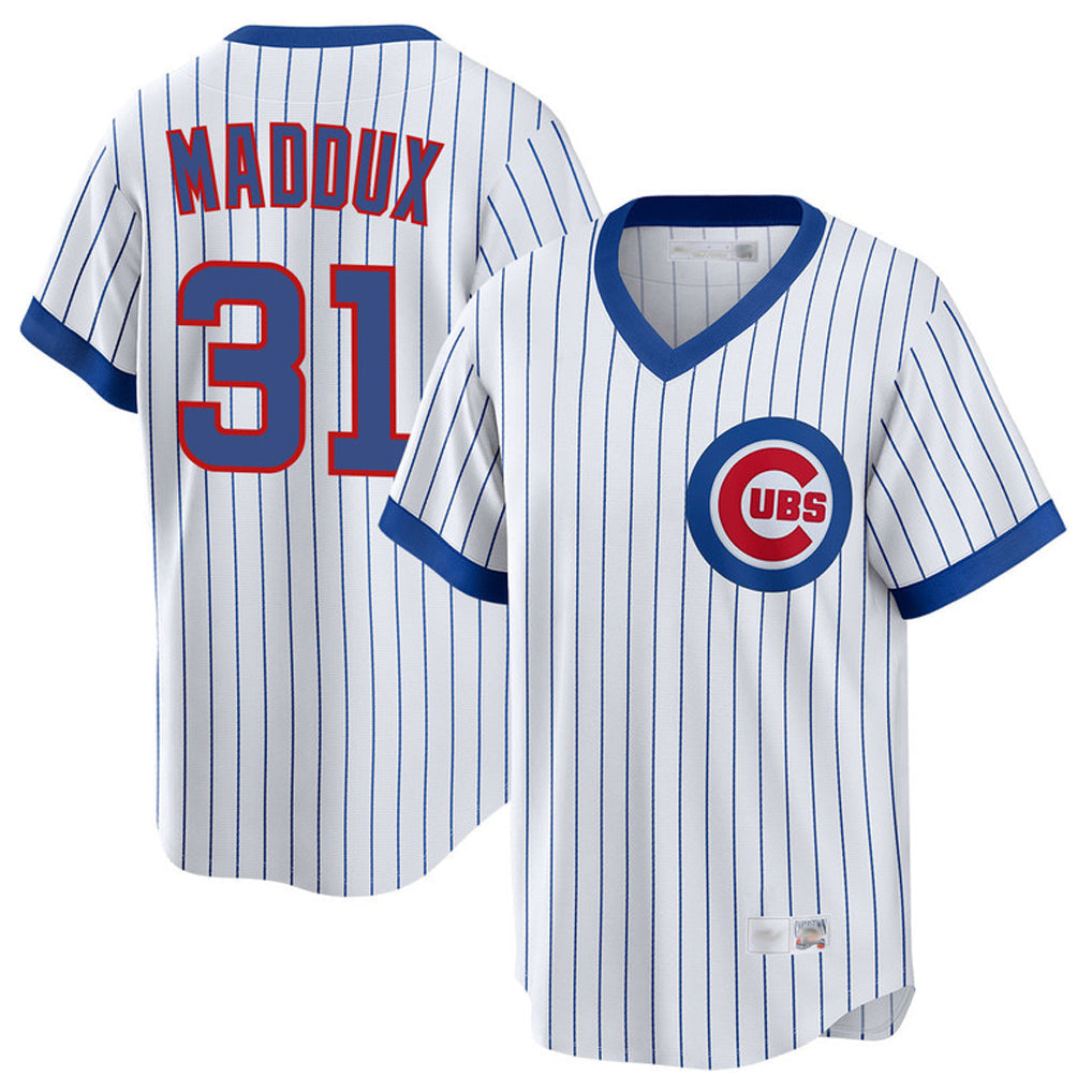 Chicago Cubs #31 Greg Maddux Player White Cooperstown Collection Limited Stitched Baseball Jersey