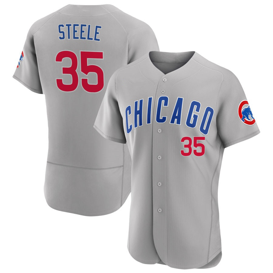 Chicago Cubs #35 Justin Steele Gray Road FlexBase Player Baseball Jersey
