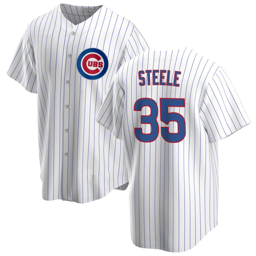 Chicago Cubs #35 Justin Steele Home White Cool Baseball Jersey