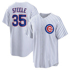 Chicago Cubs #35 Justin Steele White Home Replica Baseball Jersey