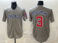 Chicago Cubs #3 Alex Bregman Grey Limited Stitched Baseball Jersey