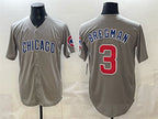 Chicago Cubs #3 Alex Bregman Grey Limited Stitched Baseball Jersey