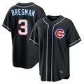 Chicago Cubs #3 Alex Bregman Player Black Fashion Out Game Stitched Baseball Jersey