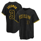 Chicago Cubs #3 Alex Bregman Player Black Snake Skin City Game Stitched Baseball Jersey