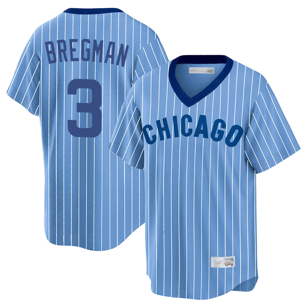 Chicago Cubs #3 Alex Bregman Player Blue T-shirt Cooperstown Collection Limited Stitched Baseball Jersey