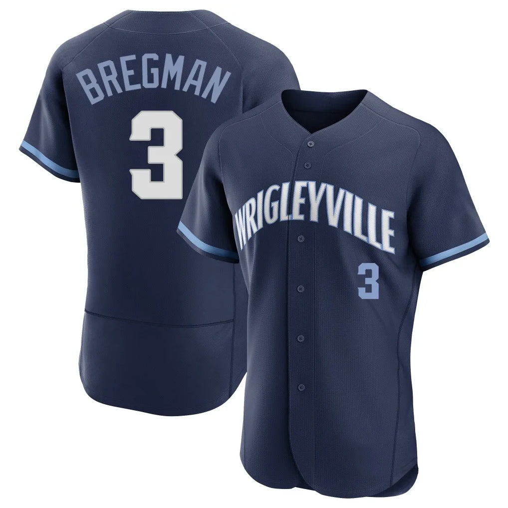 Chicago Cubs #3 Alex Bregman Player Navy City Connect Limited Elite Home Stitched Baseball Jersey