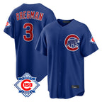 Chicago Cubs #3 Alex Bregman Player Royal 150th Anniversary Home Game Stitched Baseball Jersey