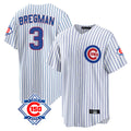 Chicago Cubs #3 Alex Bregman Player White 150th Anniversary Home Game Stitched Baseball Jersey