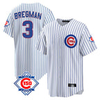 Chicago Cubs #3 Alex Bregman Player White 150th Anniversary Home Game Stitched Baseball Jersey