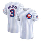 Chicago Cubs #3 Alex Bregman Player White Limited Elite Home Game Stitched Baseball Jersey