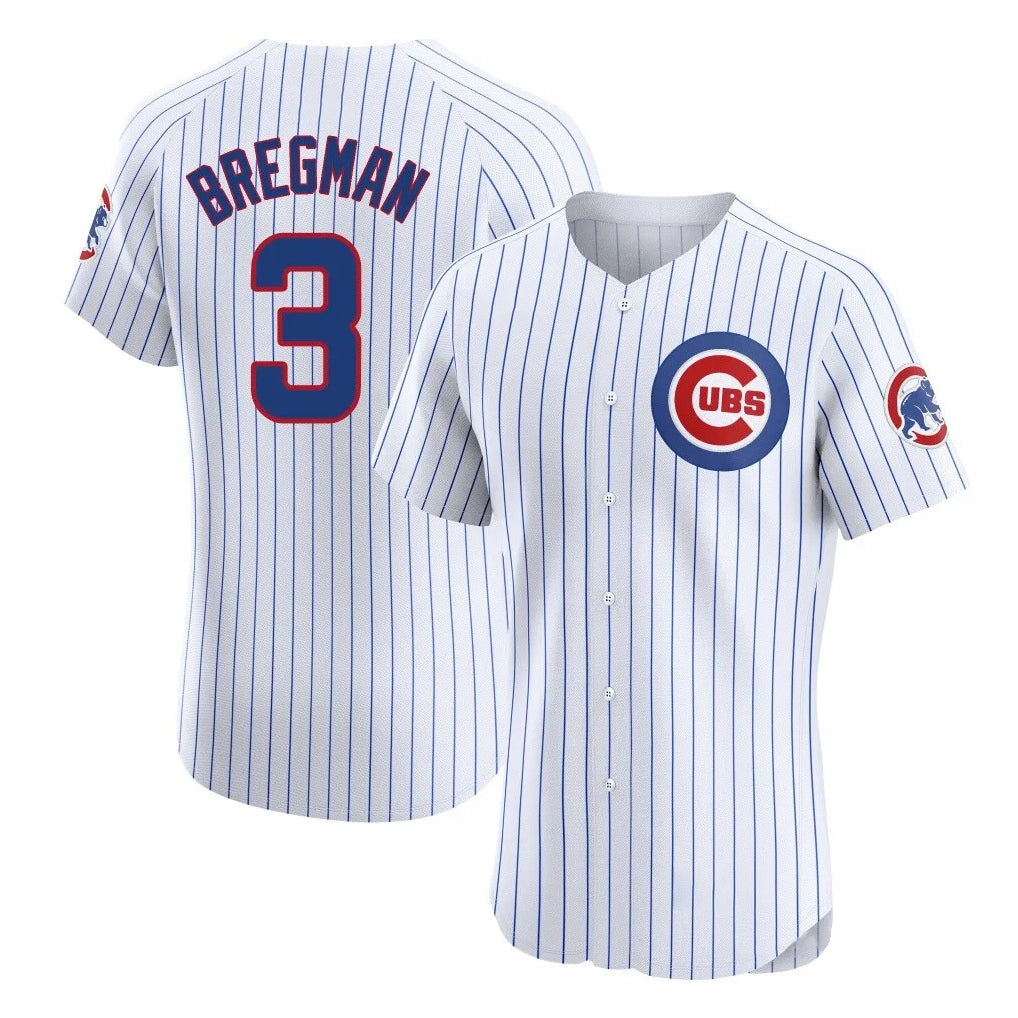 Chicago Cubs #3 Alex Bregman Player White Limited Elite Home Game Stitched Baseball Jersey