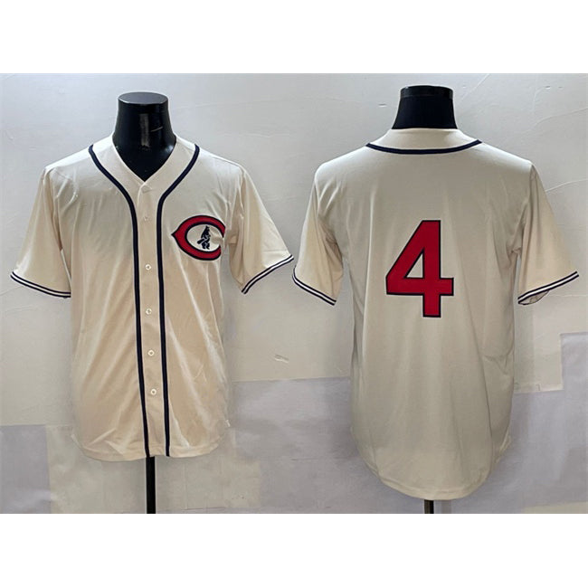 Chicago Cubs #4 Pete Crow-Armstrong Cream Field of Dreams Cool Base Stitched Jersey
