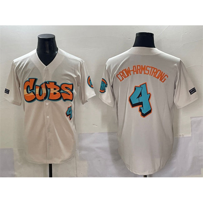 Chicago Cubs #4 Pete Crow-Armstrong Cream 'Graffiti North Side Edition' Vapor Premier Limited Stitched Jersey