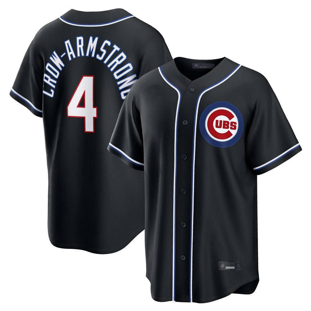 Chicago Cubs #4 Pete Crow-Armstrong Player Black Fashion Out Game Stitched Baseball Jersey