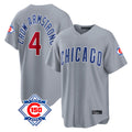 Chicago Cubs #4 Pete Crow-Armstrong Player Gray 150th Anniversary Home Game Stitched Baseball Jersey