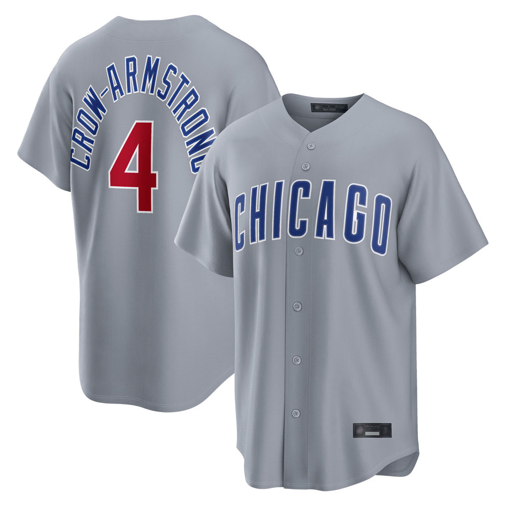 Chicago Cubs #4 Pete Crow-Armstrong Player Gray Home Game Stitched Baseball Jersey
