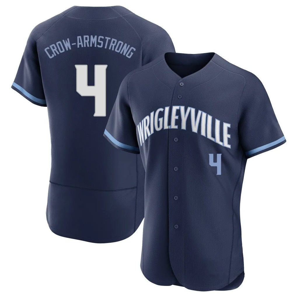 Chicago Cubs #4 Pete Crow-Armstrong Player Navy City Connect Limited Elite Home Stitched Baseball Jersey